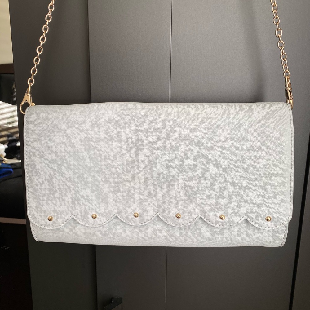 Baby blue clutch